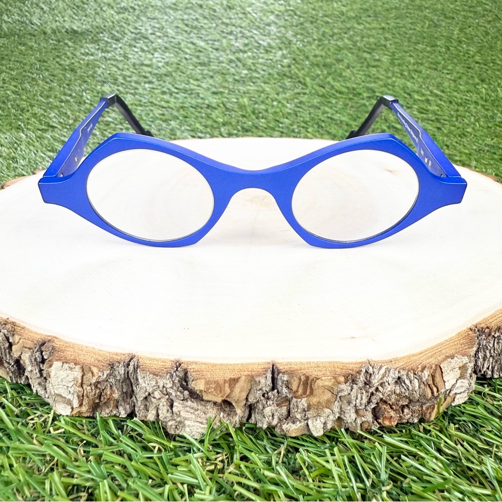THEO Eyeglasses Pure Aluminum Blue Round Metallic Frame Unique Unisex 42-20-130